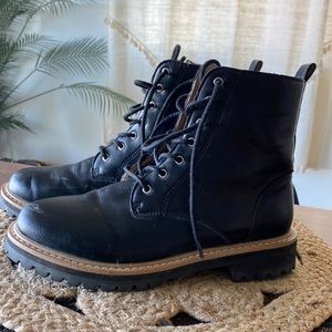 Black combat boots
